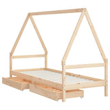 Kids Bed Frame with Drawers 80x200 cm Solid Wood Pine 834465