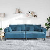 Velvet Sofa with Cushion 3 pcs Blue 208 cm Velvet 3335171