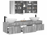 Bathroom Cabinet Set 4 pcs Grey Sonoma 103.5 x 15.5 x 70 cm 3406628