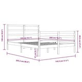 Bed Frame without Mattress White Solid Wood Pine 140x200 cm 3105007