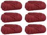 Throw Blankets 6 pcs Bordeaux Red 150 x 130 cm Fleece 42016893