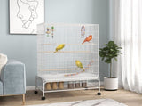 Bird Cage w/ Stand, Toys, Accessories, for Canaries, Finches, White T3398P349819