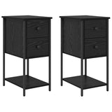Bedside Cabinet 2 pcs Black oak 32 x 42 x 70 cm Engineered wood 871290