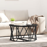 ZNTS Black Oak Coffee Table 80x80x42 cm Made of Engineered Wood 868249