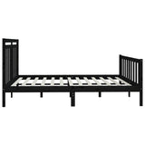 Bed Frame without Mattress Black Solid Wood Pine 200x200 cm 3107052
