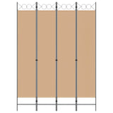Room Divider Beige 160 x 220 cm Fabric 42039204