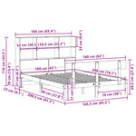 ZNTS Bookcase Bed without Mattress 160x200 cm Solid Wood Pine 3321812