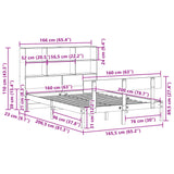 ZNTS Bookcase Bed without Mattress 160x200 cm Solid Wood Pine 3321812
