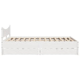 Bed Frame with Drawers White 120x190 cm Small Double Solid Wood Pine 3301924