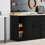 ZNTS Garage Storage Cabinet Black 30x51x85 cm Solid Wood Pine 860527