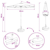 Garden Parasol with Base 230 x 230 cm Polyester Rectangular 42036220