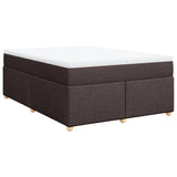 Box Spring Bed with Mattress Dark Brown 140x200 cm Fabric 3285383