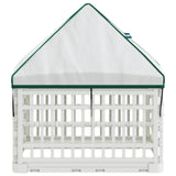 4 Panel Dog Playpen with Roof White 63 x 63 x 67 cm Plastic 42027214