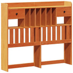 ZNTS Bookcase Bed without Mattress Wax Brown 120x200 cm Solid Wood Pine 3308926