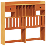ZNTS Bookcase Bed without Mattress Wax Brown 120x200 cm Solid Wood Pine 3308926