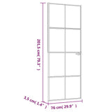 Interior Door Black 76x201,5 cm Tempered Glass&Aluminium Slim 153662
