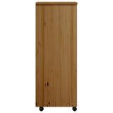 Rolling Cabinet Honey Brown Solid pine wood, engineered wood, plastic 355897