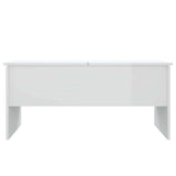 Coffee Table High Gloss White 102x50,5x46,5 cm Engineered Wood 809725