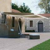 Manual Retractable Awning with LED 600x300 cm Cream 3069602