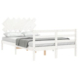 Bed Frame without Mattress White 120x200 cm Solid Wood 3195282