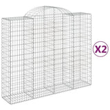 Arched Gabion Baskets 2 pcs 200x50x160/180 cm Galvanised Iron 3146383