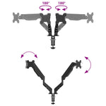 ZNTS Dual Monitor Arm for Max 27 Inch Screen Gas Spring 20 kg 4012170