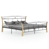 Bed Frame without Mattress Black Metal 200x200 cm 324889