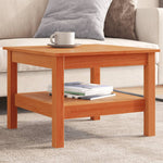 ZNTS Coffee Table Wax Brown 55x55x40 cm Solid Wood Pine 847175