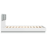 Bed Frame with LED without Mattress White 140x190 cm 3210038