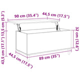 Coffee Table Smoked Oak 90x44.5x45 cm Engineered Wood 819585