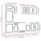 8 Piece Kitchen Cabinet Set Kalmar High Gloss White Engineered Wood 3314793