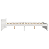 Bed Frame without Mattress White Solid Wood 135x190 cm Double Double 815020