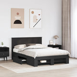 Bed Frame with Headboard Black 140 x 200 cm Engineered Wood 3408754