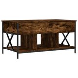 Coffee Table Smoked Oak 100x55x50 cm Engineered Wood and Metal 845338
