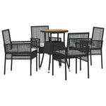 Garden Dining Set 5 pcs Black Poly rattan 3334952