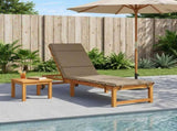 Sunlounger Cushion GEMERT 100% Polyester Taupe 200 x 60 x 3 cm 948526