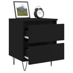 ZNTS Bedside Cabinet Black 40x35x50 cm Engineered Wood 826878