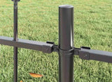 Garden Fence 9 pcs Grey 15.3 x 1.5 m Powder-coated Steel 3334172