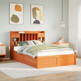 Bed Frame without Mattress Wax Brown 150x200 cm King Size Solid Wood Pine 3323493