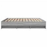 Bed Frame without Mattress Grey Sonoma 180x200 cm Super King Engineered Wood 3295637