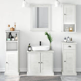 Bathroom Furniture Set VIGO 5 pcs Antique White Solid Pine Wood 3328548