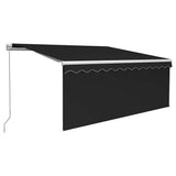 3069284 Manual Retractable Awning with Blind&LED 3,5x2,5m Anthracite