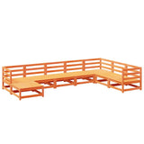 8 Piece Garden Sofa Set Wax Brown Solid Wood Pine 3299575