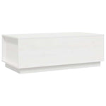 Coffee Table White 100x50x35 cm Solid Wood Pine 813421