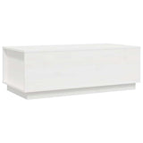 Coffee Table White 100x50x35 cm Solid Wood Pine 813421