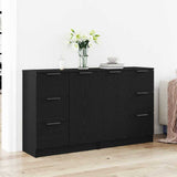 Sideboard Black Oak 120 x 30 x 70 cm Engineered Wood 3333072