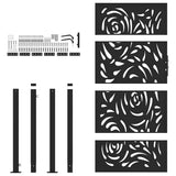 Garden Gate Black 100x175 cm Steel Flame Design 4100992