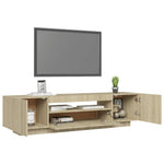 TV Cabinet with LED Lights Sonoma Oak 160x35x40 cm 804430