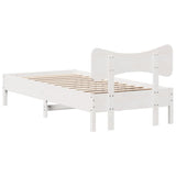 Bed Frame without Mattress White 100x200 cm Solid Wood Pine 3328239