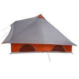 Tipi Tent with Roof Grey and Orange 358 x 296 x 258 cm Taffeta 42000971